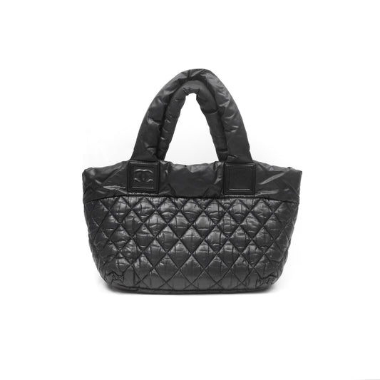 Chanel Coco Cocoon Tote Bag PM Black Nylon