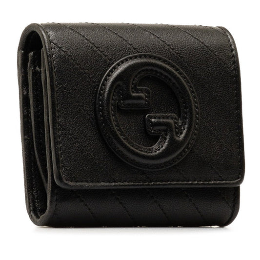 Luxury Gucci Trending 2025 Blonde Interlocking G Double Fold Wallet 760316 AACP7 Black Leather Luxury Gucci Trending 2025