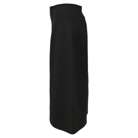 Luxury Bottega Veneta Slit Skirt in Black Wool