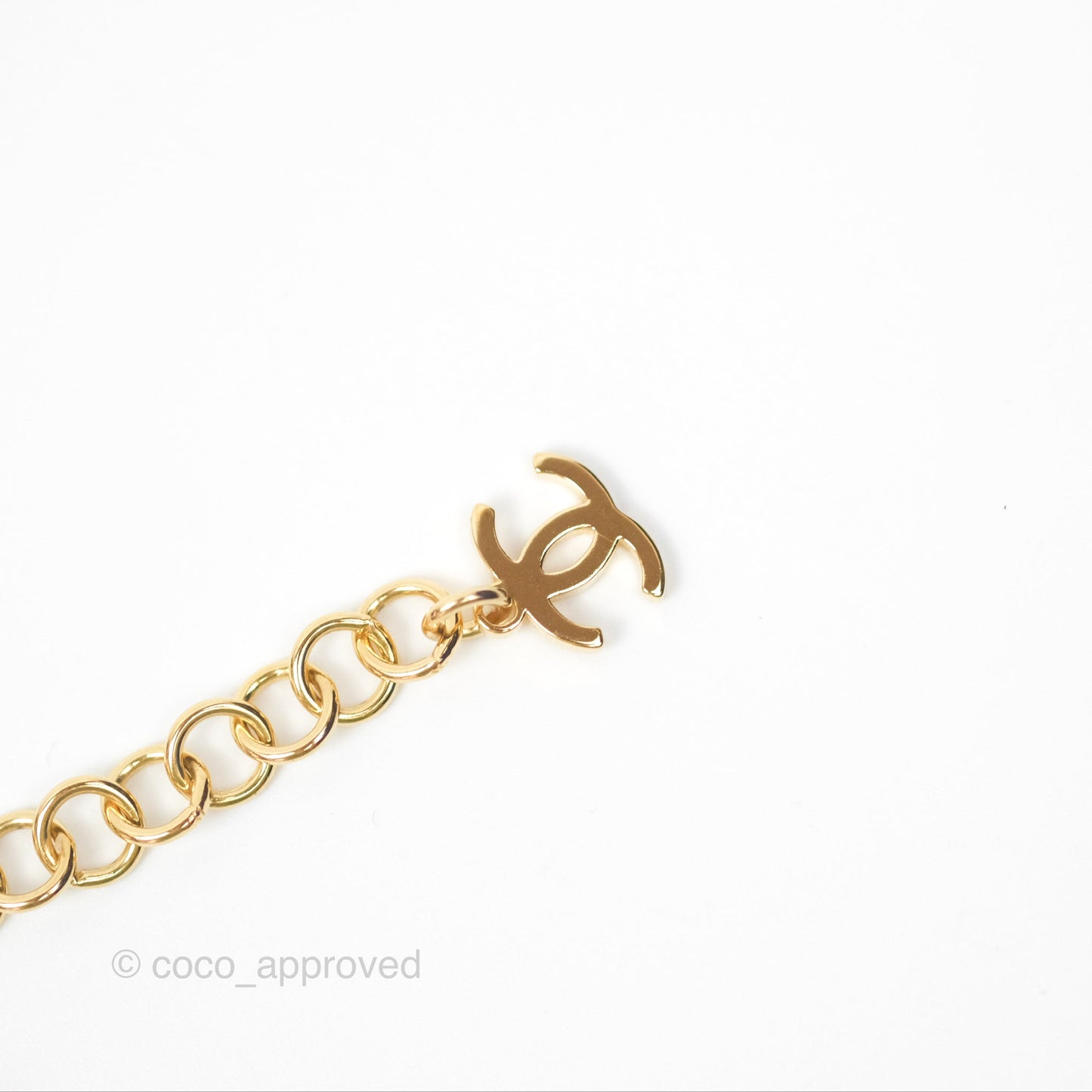 Chanel Heart CC Crystal Necklace Gold Tone 23C