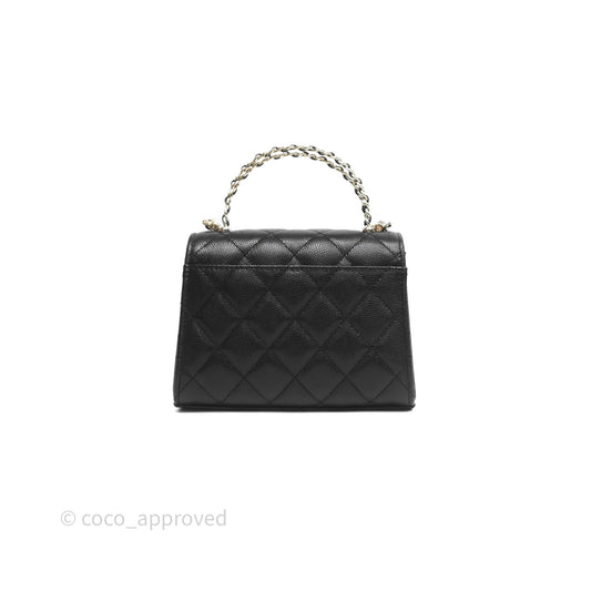 Chanel Kelly Clutch With Chain Black Caviar Gold Hardware