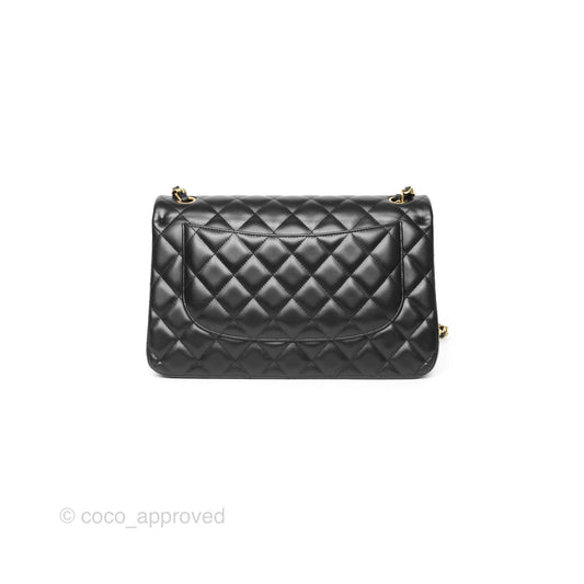 Chanel Jumbo Double Flap Black Lambskin Gold Hardware