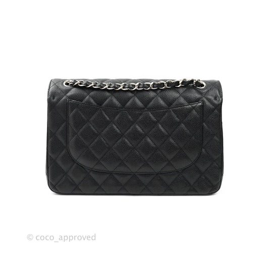 Chanel Jumbo Double Flap Black Caviar Silver Hardware