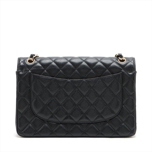 CHANEL DECAMATRASSE 30 Caviar S Double Flap Double Chain Bag Black G 15th A58600