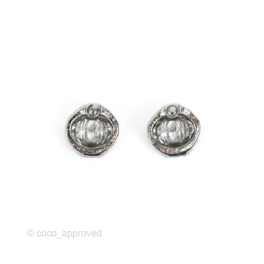 Chanel CC Oval Earrings Gun Metal 17S