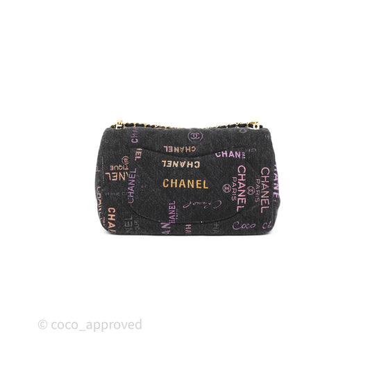 Chanel Large Denim Mood Flap Quilted Black Multicolor