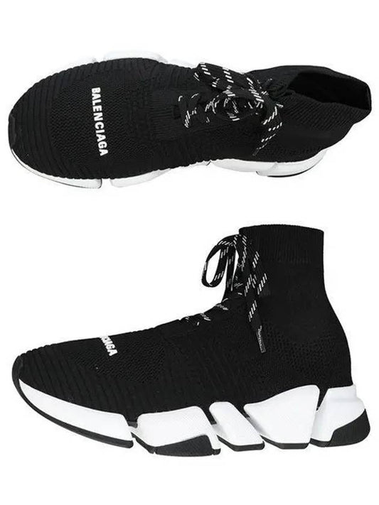 Luxury Balenciaga Speed 2.0 Lace-Up High-Top Sneakers Black