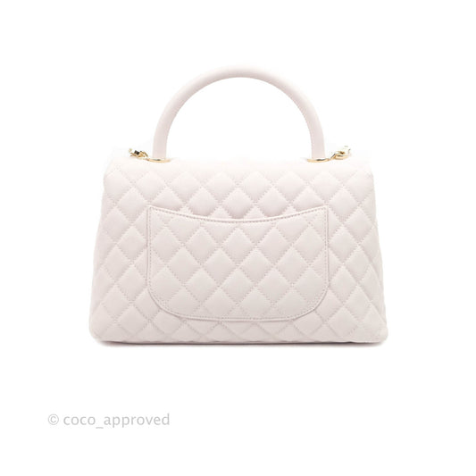 Chanel Medium Coco Handle Quilted Light Lilac Pink Caviar Gold Hardware