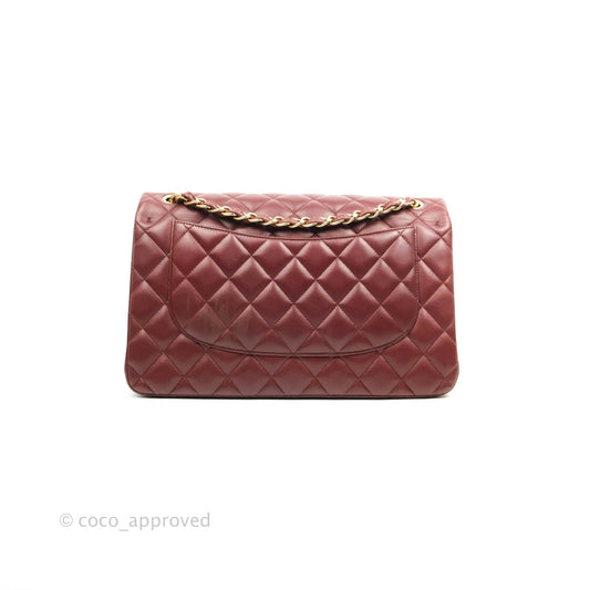 Chanel Jumbo Double Flap Burgundy Lambskin Gold Hardware