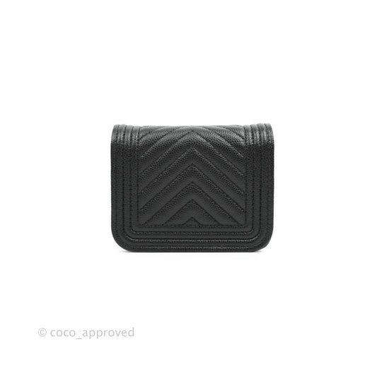 Chanel Quilted Belt Boy Bag Black Caviar Chevron Flap Waist