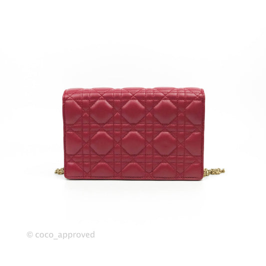 Dior DiorAddict WOC Red Lambskin Gold Hardware
