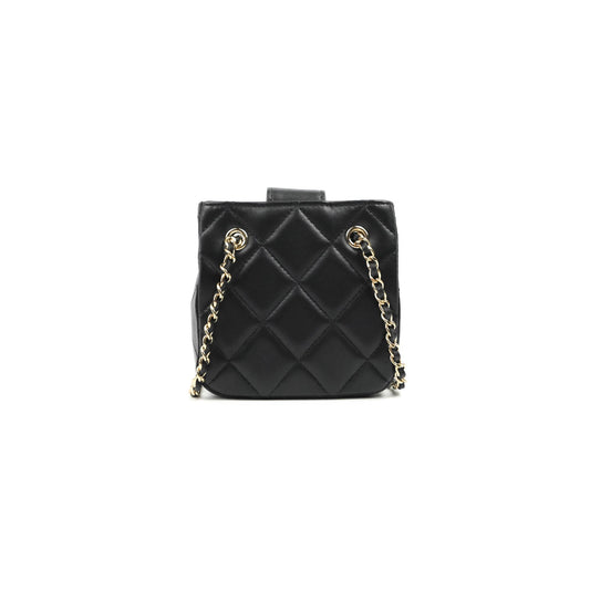 Chanel Mini Clutch With Chain Black Lambskin Gold Hardware 22C