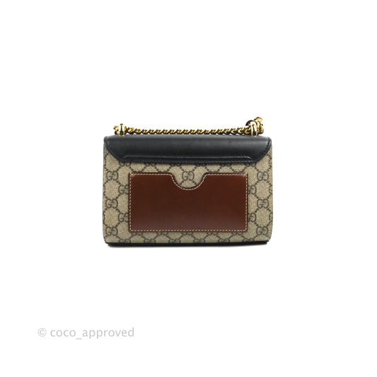 Gucci Padlock Small GG Shoulder Bag Black Beige/ Ebony GG Supreme Canvas