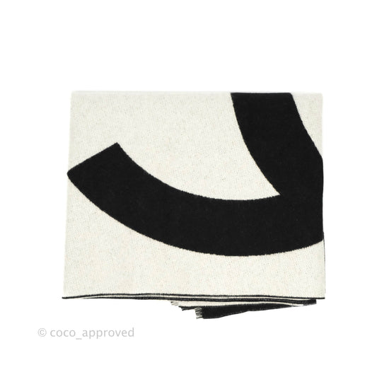 Chanel CC Black/White Cashmere Stole 21K