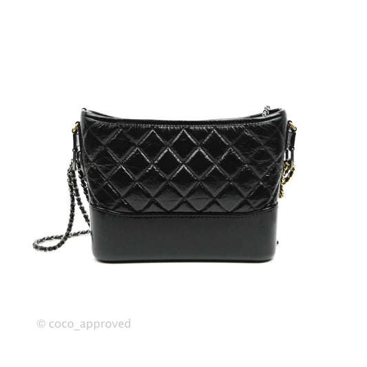 Chanel New Medium Gabrielle Hobo Black Shiny Aged Calfskin Mixed Hardware 20A