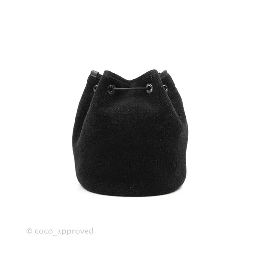 Chanel Deauville Drawstring Bag Black Glitter Lurex