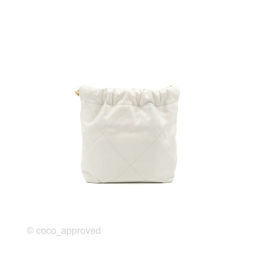 Chanel 22 Mini Bag White Crumpled Calfskin