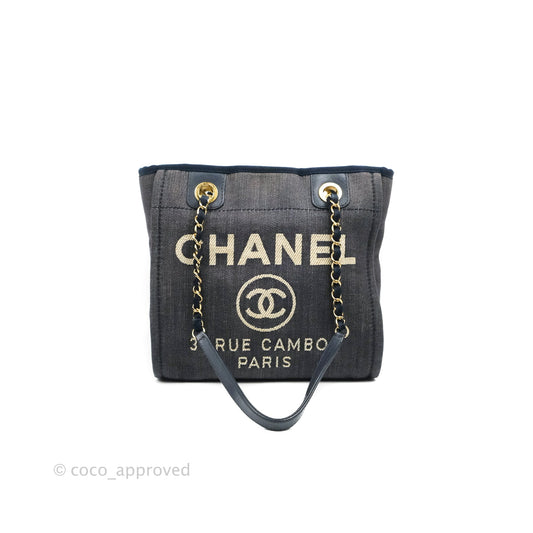 Chanel Mini Deauville Denim Gold Hardware Tote