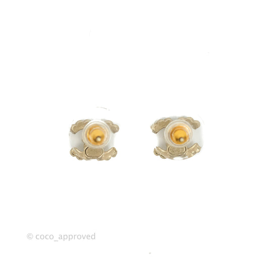 Chanel Pearl CC Earrings Gold Tone 20A
