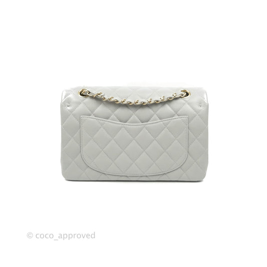 Chanel Small Classic Quilted Flap Grey Caviar Gold Hardware 21A