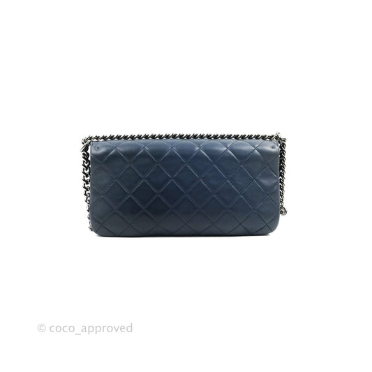 Chanel Boy Clutch With Chain Lambskin Dark Silver Hardware