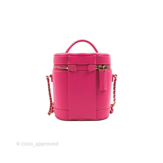 Chanel CC Mania Vanity Case Pink Lambskin Gold Hardware