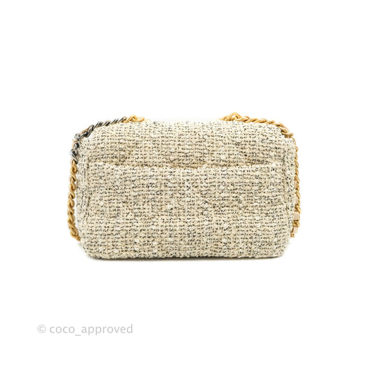 Chanel 19 Small Tweed Oreo Cream Mixed Hardware
