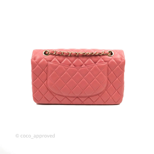 Chanel M/L Medium Flap Bag Valentine Limited Edition Pink Lambskin Gold Hardware