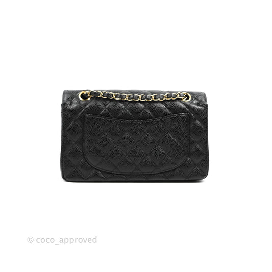 Chanel Small Classic Quilted Flap Black Caviar 24K Gold Hardware
