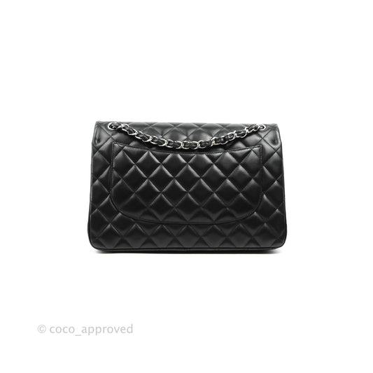 Chanel Jumbo Double Flap Black Lambskin Silver Hardware