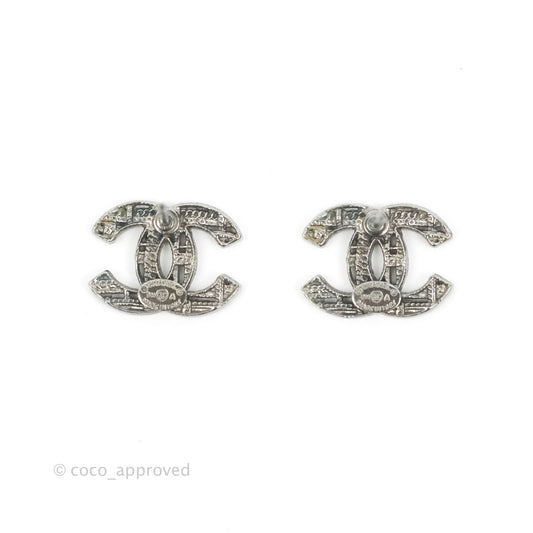 Chanel CC Earrings Ruthenium Hardware 14A