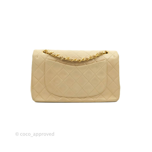 Chanel Classic Vintage Small Flap Beige Lambskin 24K Gold Hardware