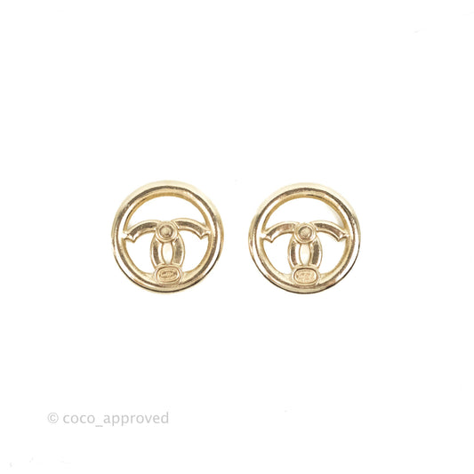 Chanel CC Crystal Pearl Earrings 22C