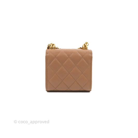 Chanel CC Chain Clutch with Chain Beige Caviar Gold Hardware