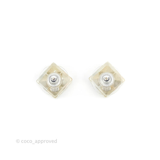 Chanel CC Earrings Clear Square