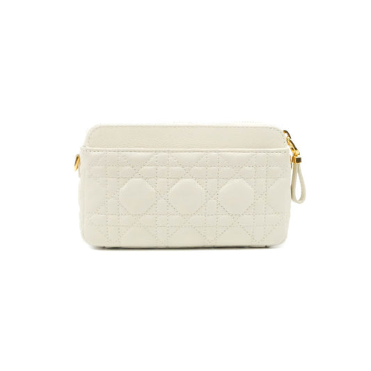 Dior Caro Pouch with Chain Latte Supple Cannage Calfskin