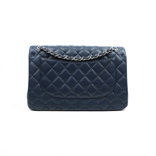 Chanel Jumbo Double Flap Navy Caviar Silver Hardware