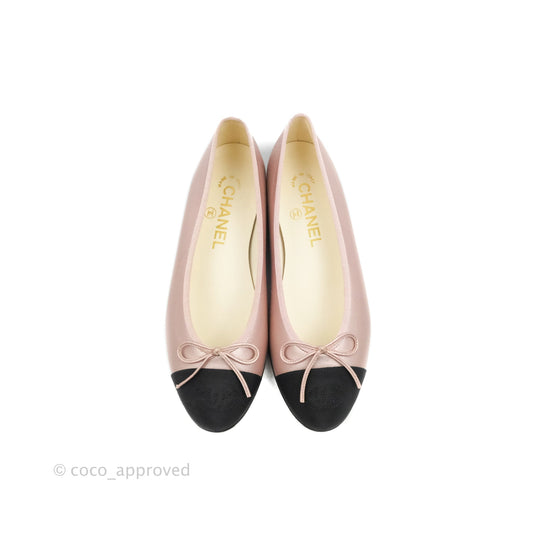 Chanel Ballerina Flats Pink Black Size 36