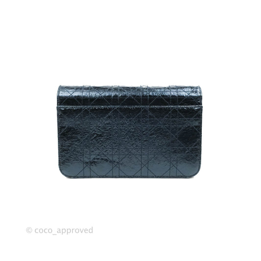 Christian Dior Miss Dior WOC Cannage Metallic Blue Silver Hardware