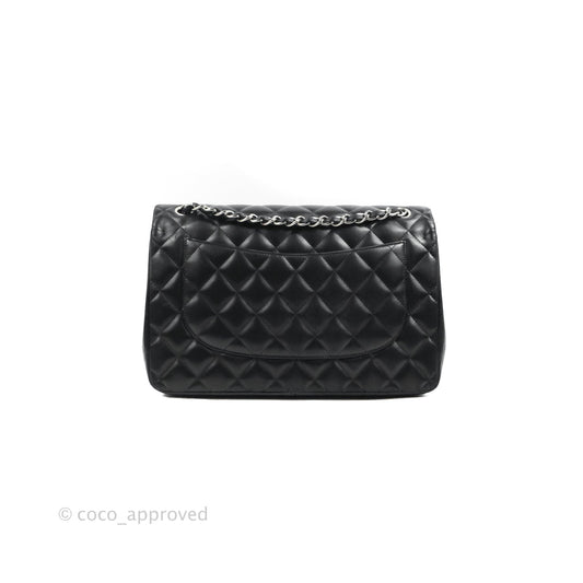 Chanel Jumbo Double Flap Black Lambskin Silver Hardware