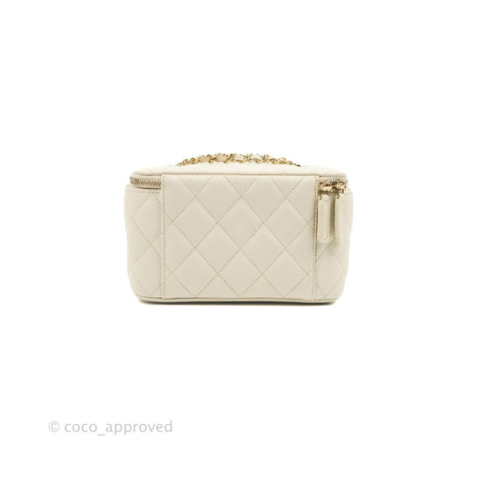 Chanel Classic Vanity with Chain Ivory Caviar Gold Hardware