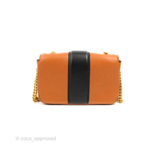 Fendi Mini Baguette Chain Bag Bi-Color Brown/Black Nappa