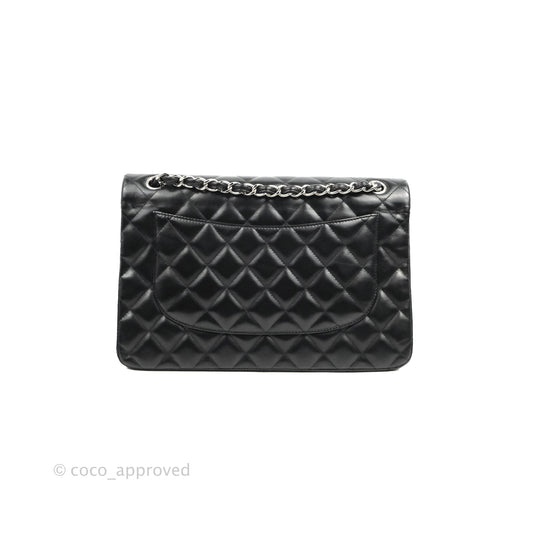 Chanel Jumbo Double Flap Black Lambskin Silver Hardware