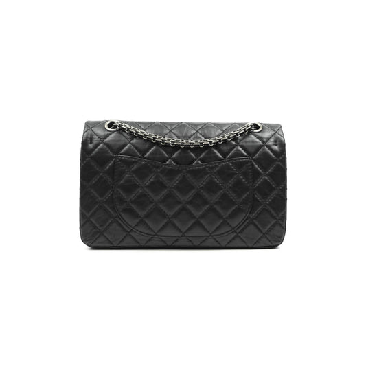 Chanel 2.55 Reissue Lucky Charms 225 Flap Black Crumpled Calfskin Ruthenium Hardware