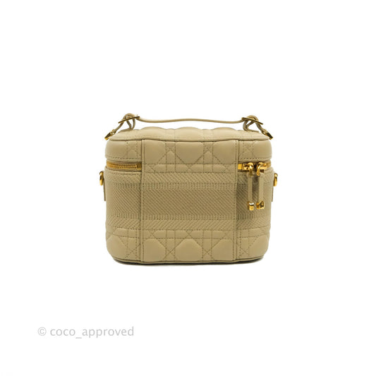 Christian Dior Small Diortravel Vanity Case Beige Lambskin Cannage