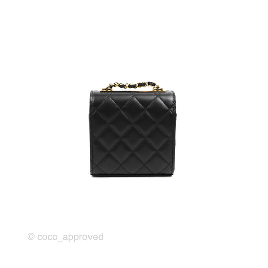 Chanel Mini Quilted Trendy CC Clutch With Chain Black Lambskin Gold Hardware