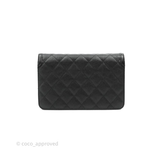Chanel Filigree Wallet on Chain WOC Black Caviar Gold Hardware