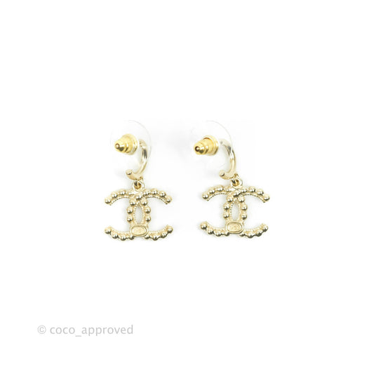 Chanel CC Hoop Earrings Gold Tone 22C