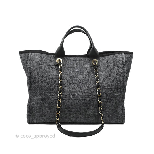 Chanel Canvas Deauville Large Tote Charcoal Grey