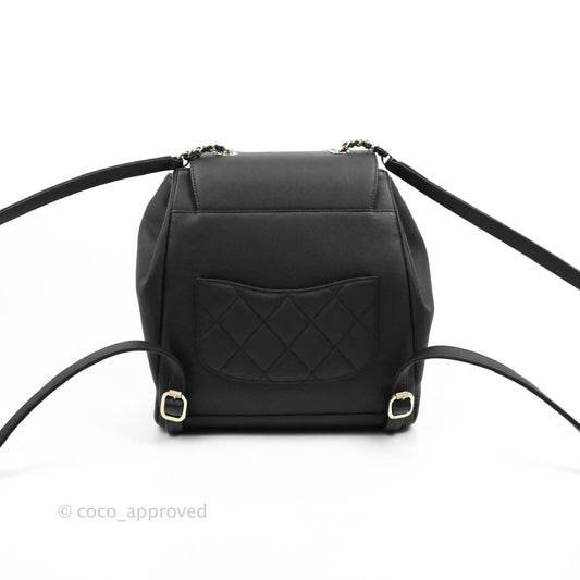 Chanel Quilted Business Affinity Backpack Black Caviar Gold Hardware